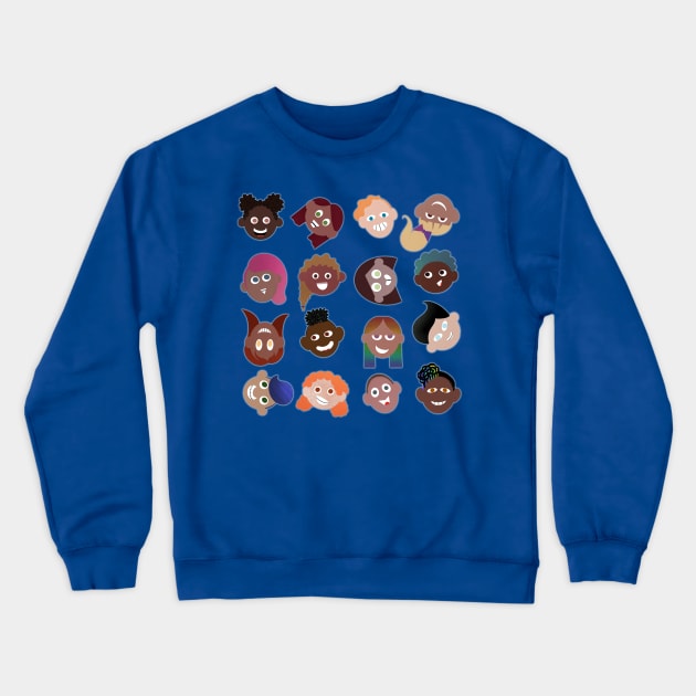 Smiling Faces Crewneck Sweatshirt by colleen.rose.art